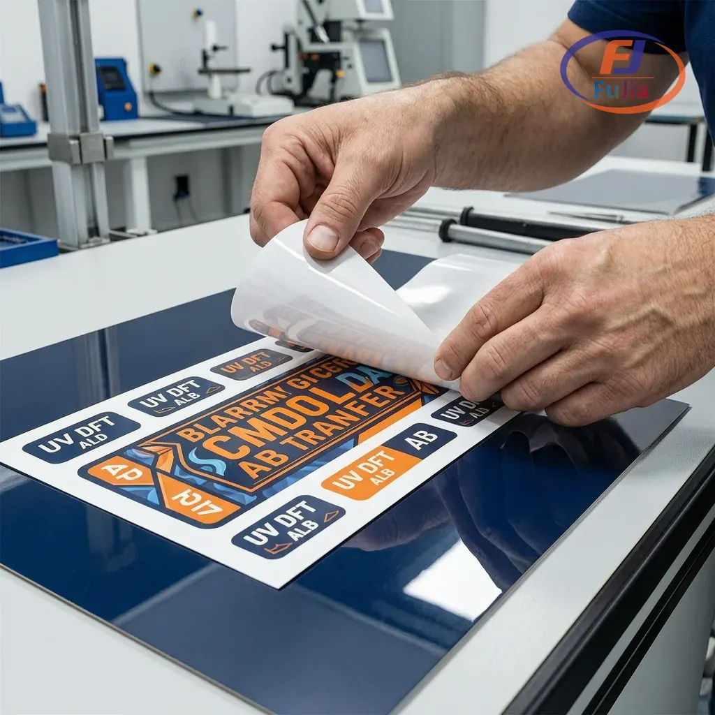 UV DTF AB film transfer process