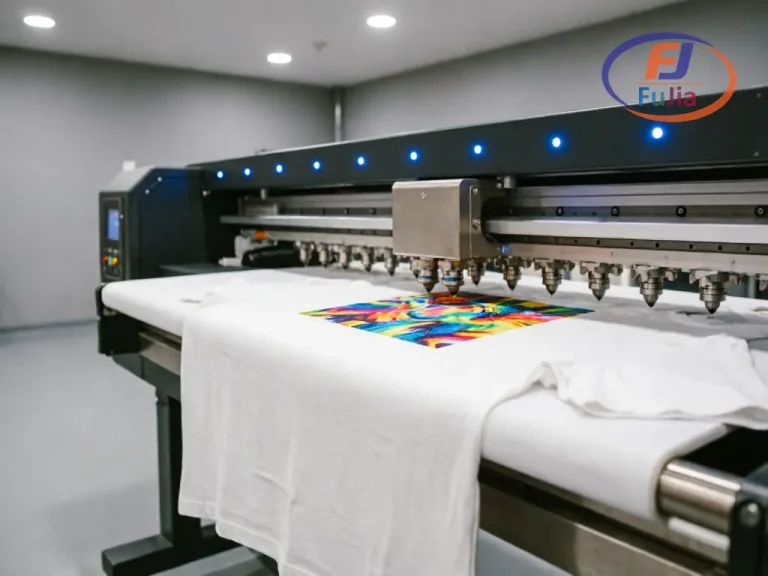 Industrial DTG printer printing directly on cotton garments