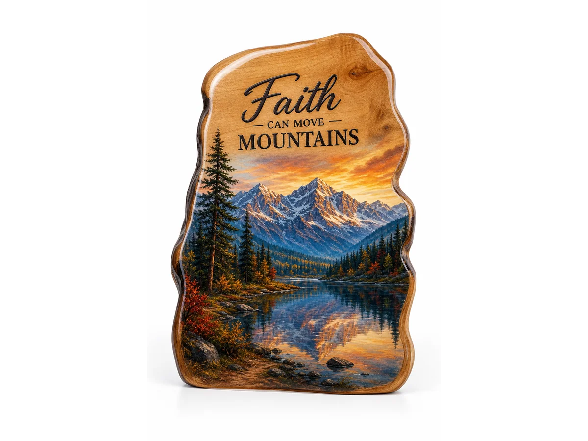 UV flatbed printed wooden plaque with full-color design