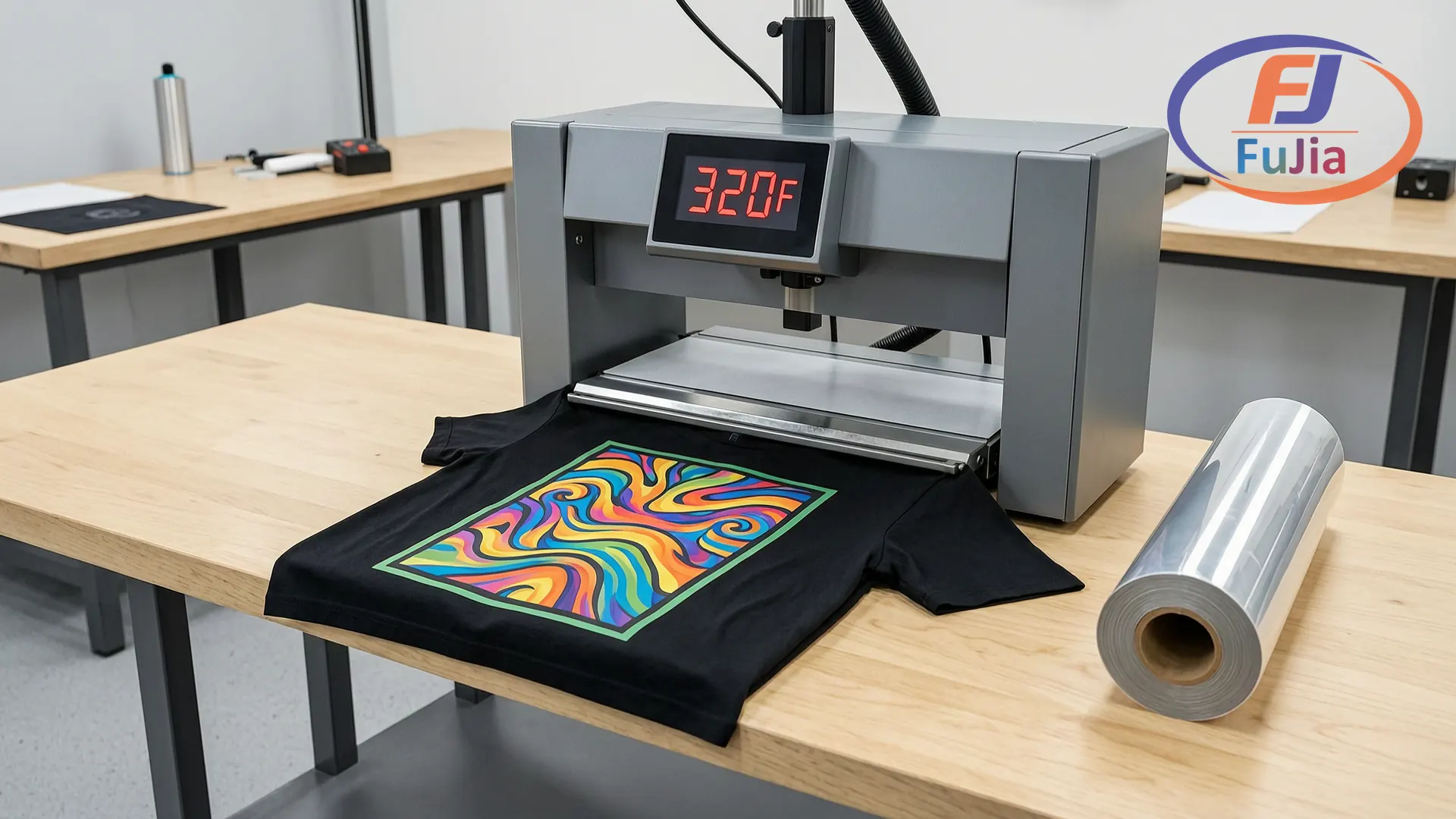 Professional DTF heat press machine with digital temperature display