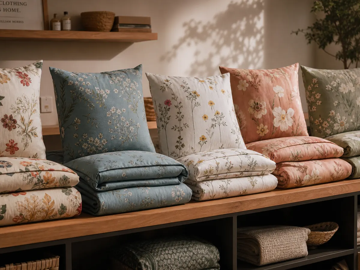 Fabric printing machine case study — botanical DTF prints on cotton bedding for boutique home textile brand