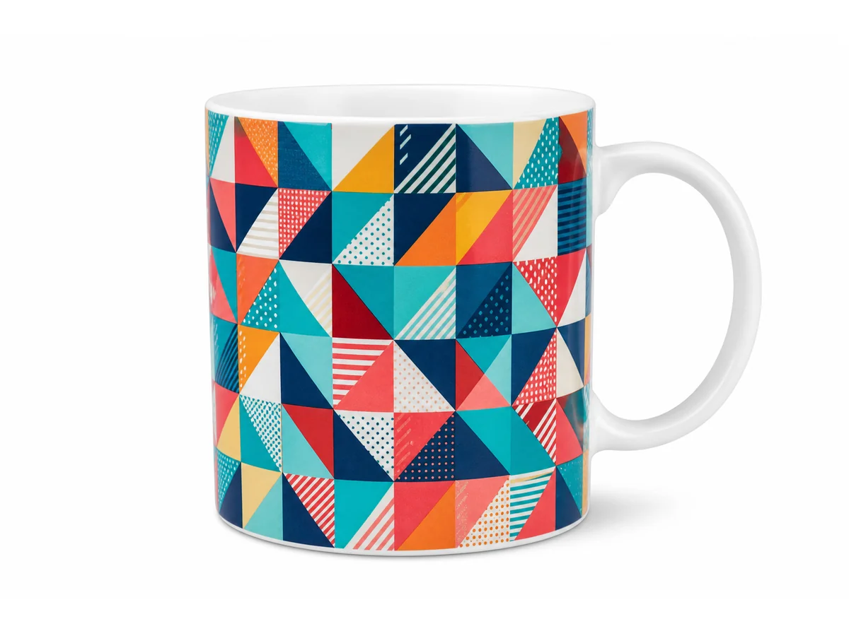Sublimation 360 degree printed ceramic mug with full color wrap design