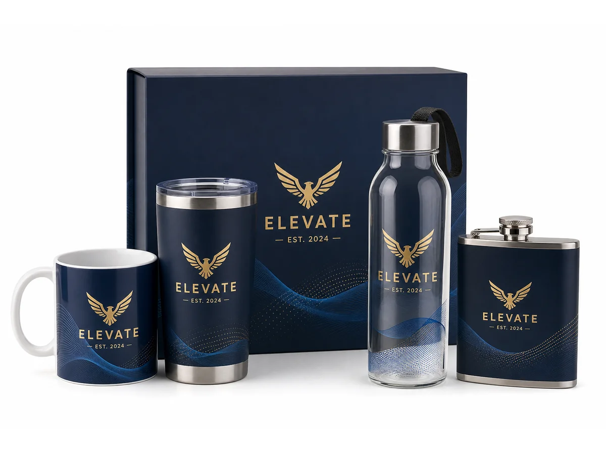 Combined Sublimation and UV DTF production line printing matching mug and bottle gift sets
