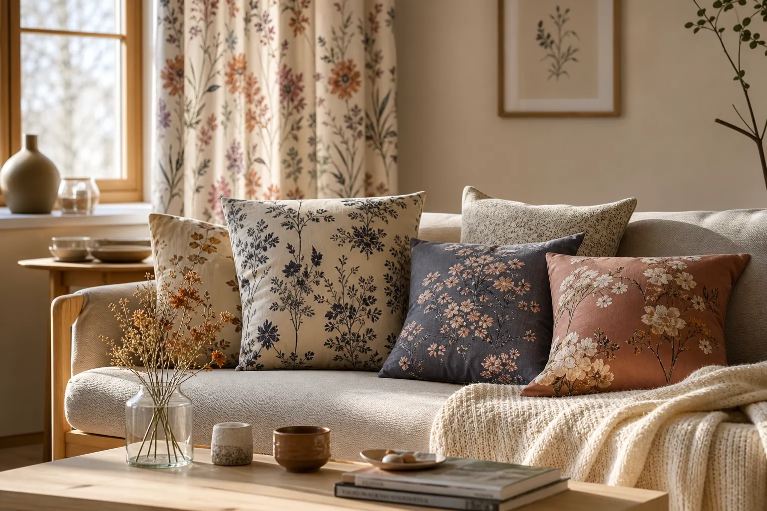 DTF printed home decor cushions curtains textiles