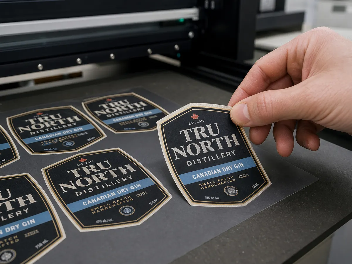 Instant LED cure — product labeling machine labels ready to handle immediately after printing