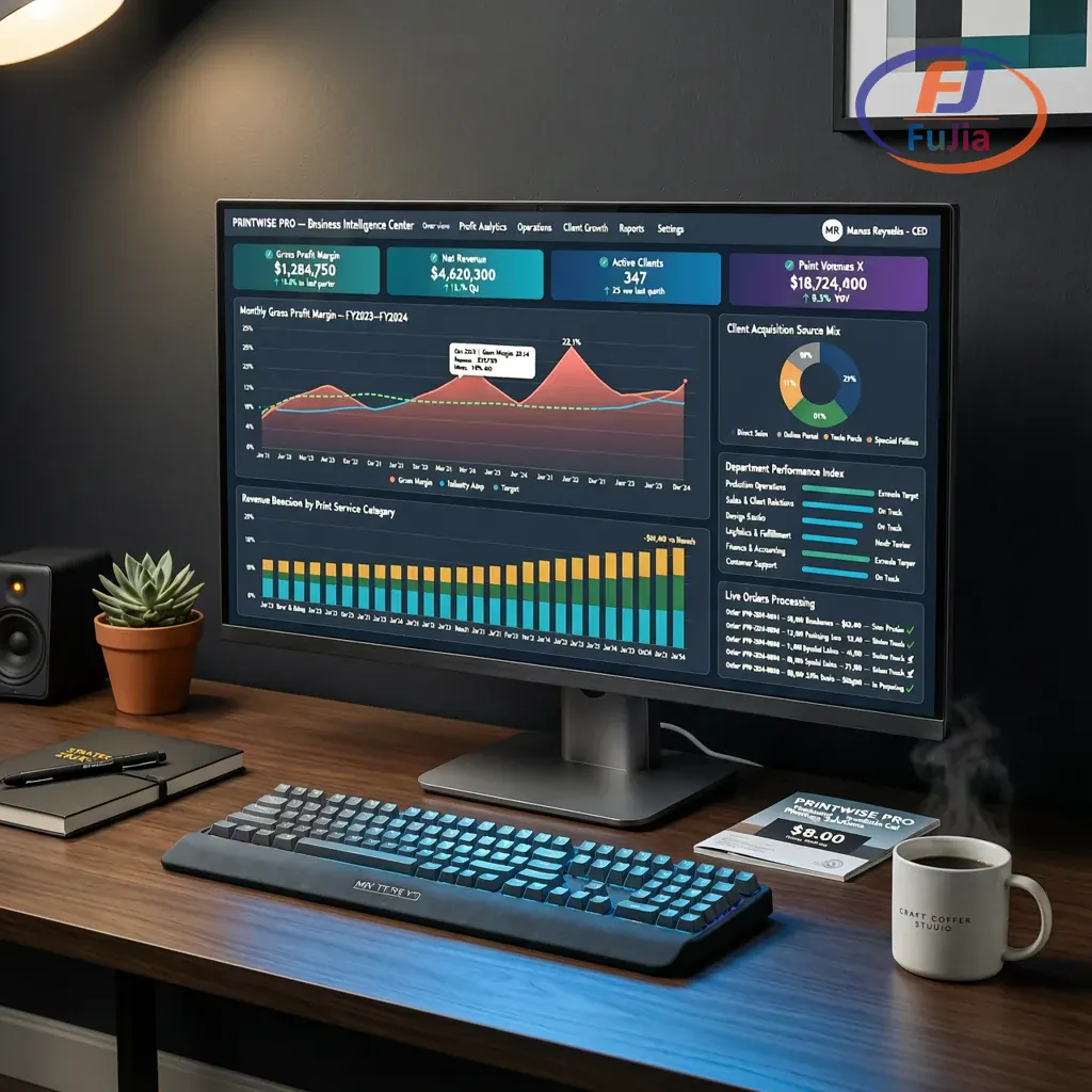 UV printer profit margin analysis dashboard