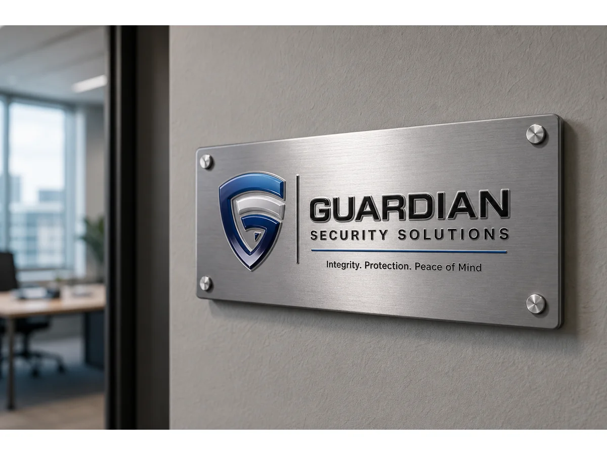 UV DTF crystal label on aluminum nameplate and directional signage