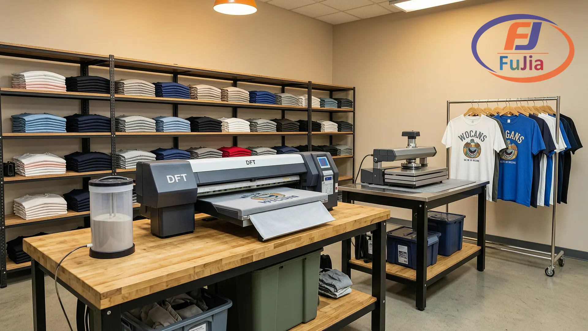 T-shirt printing workshop setup