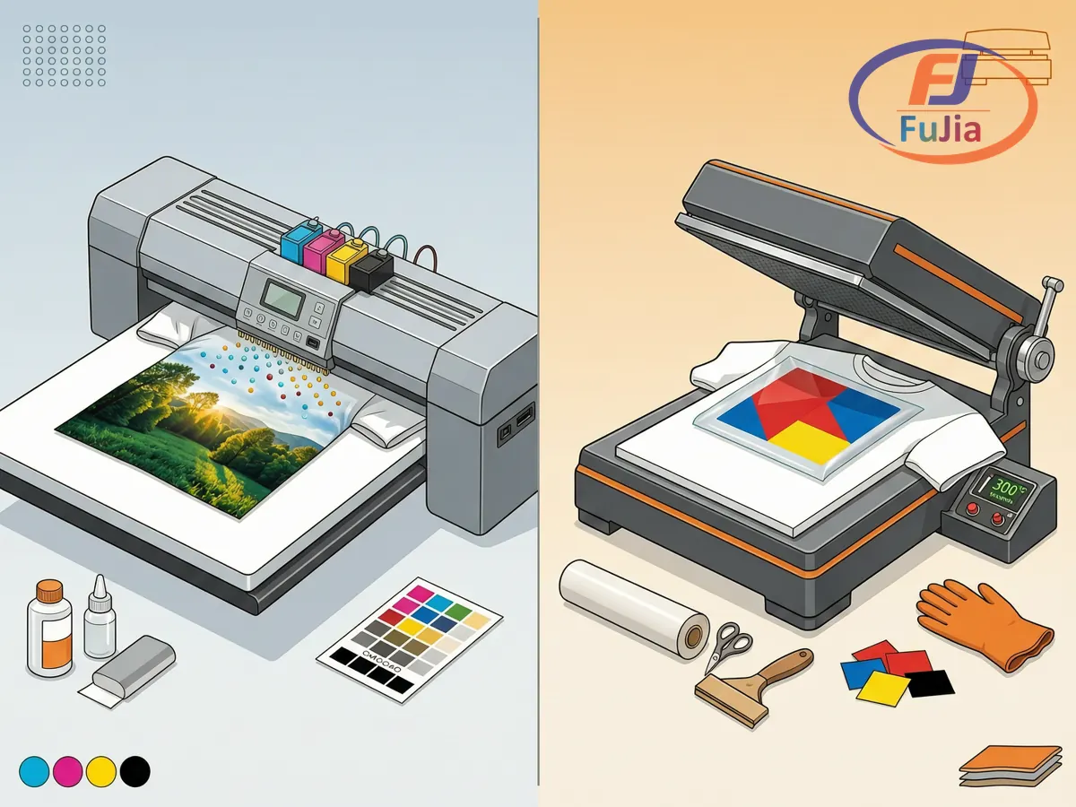 DTG versus heat transfer side-by-side comparison chart
