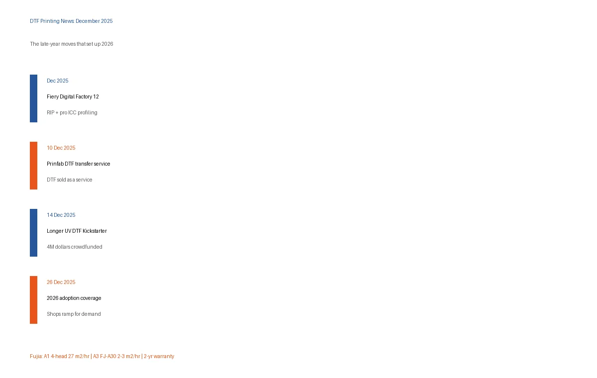 Timeline chart of December 2025 DTF printing news