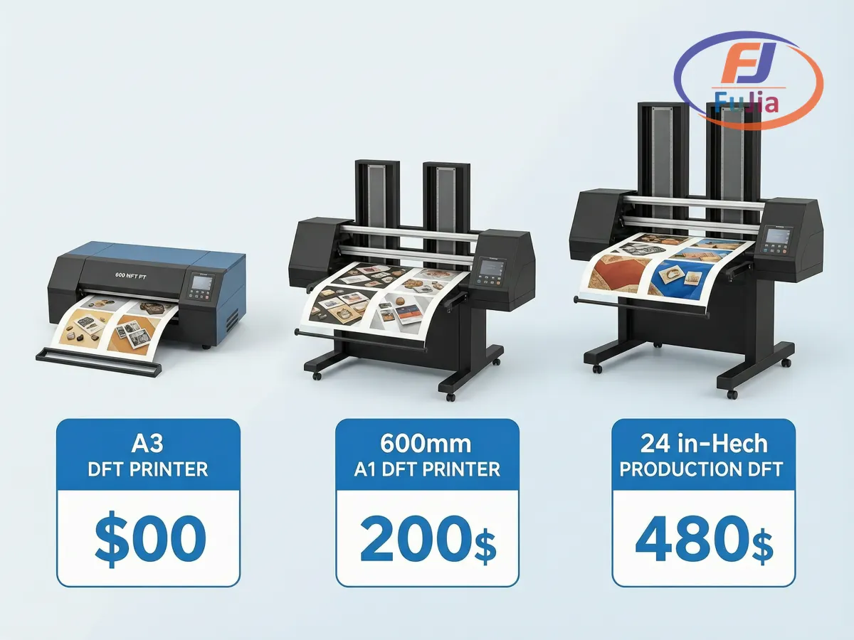 Commercial DTF printer cost range from A3 desktop to 24 inch production model