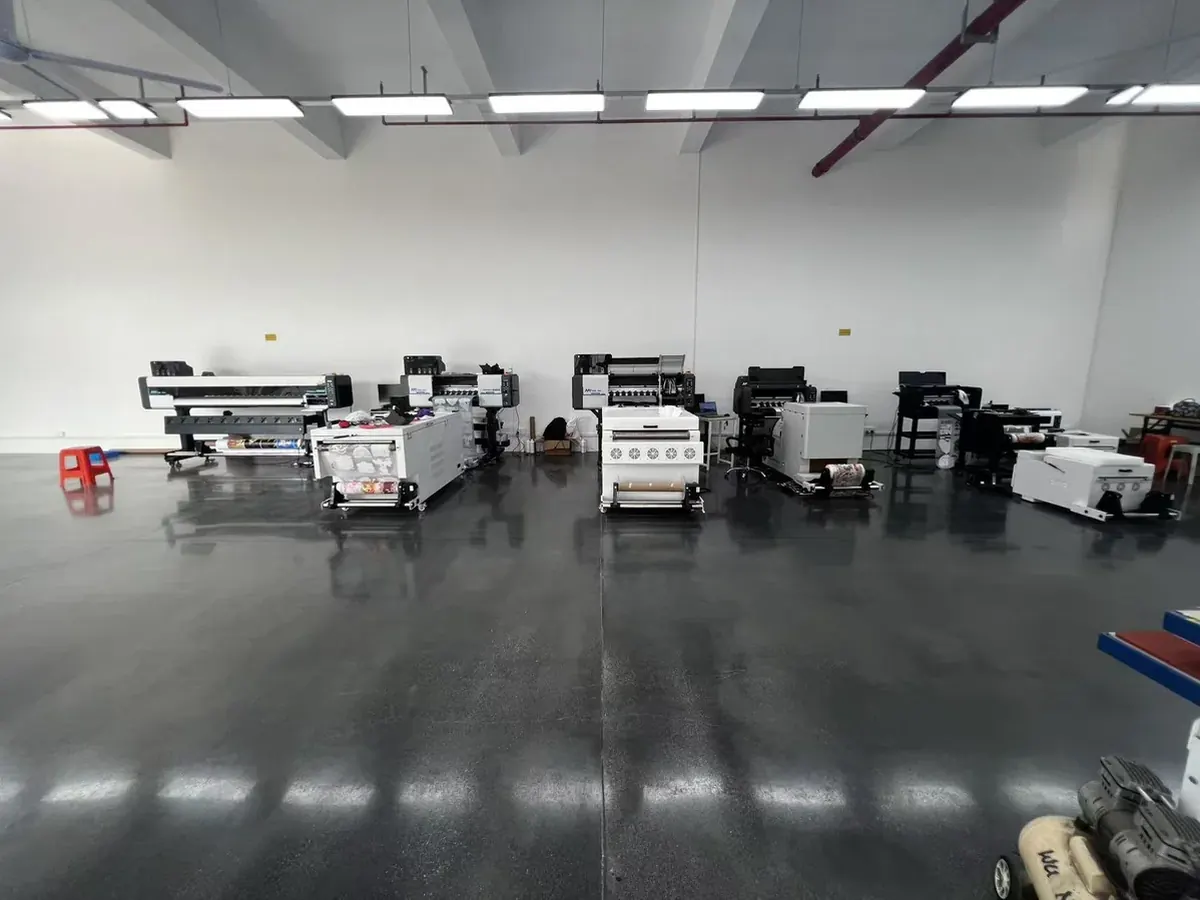Fujia Print product showroom with completed printers