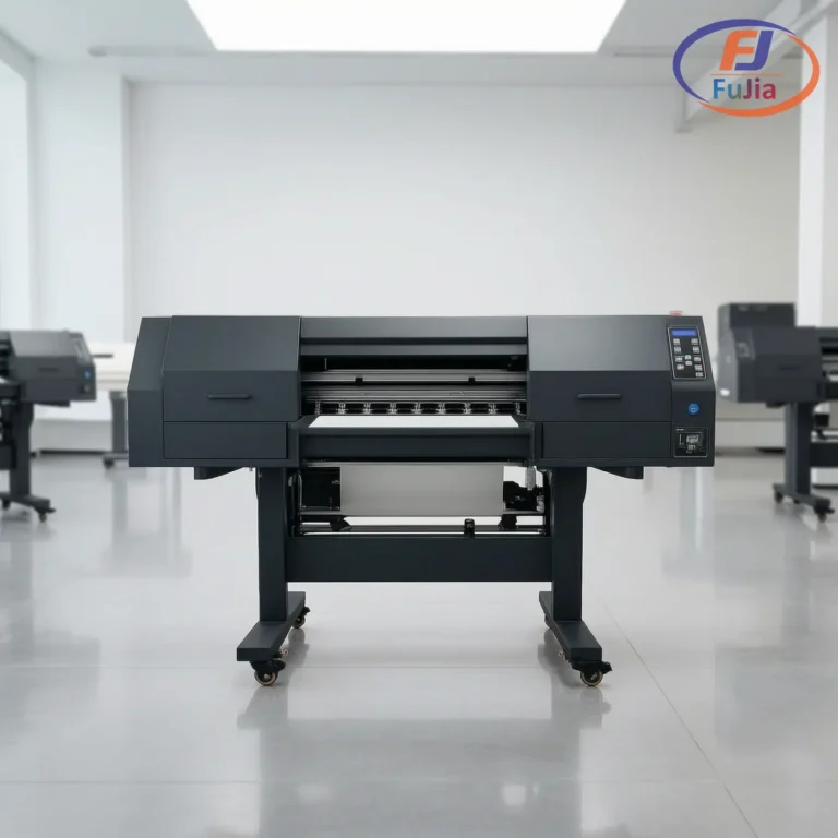 Fujia i3200 DTF printer lineup ready for shipment in a production workshop