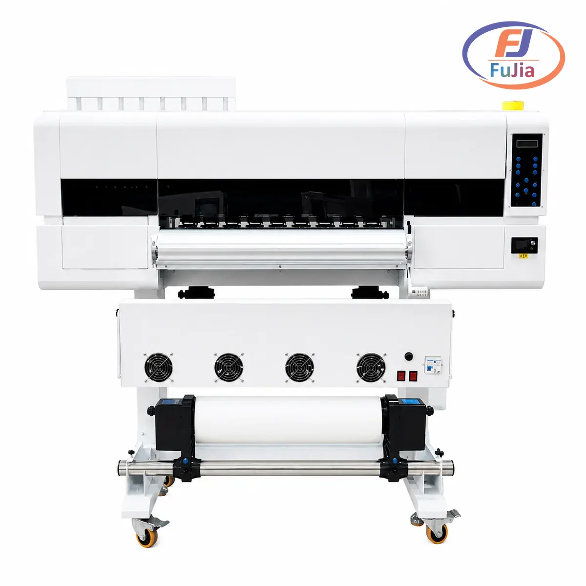 Fujia A1 sublimation printer producing polyester transfers on the production floor