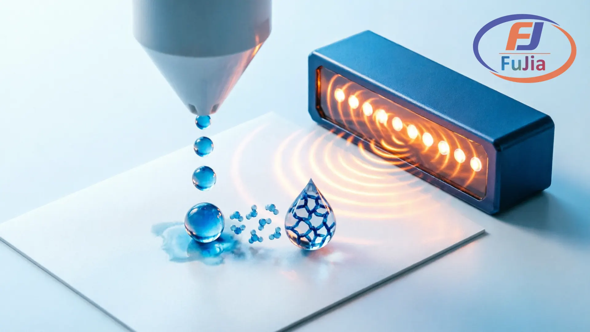 UV LED curing process diagram