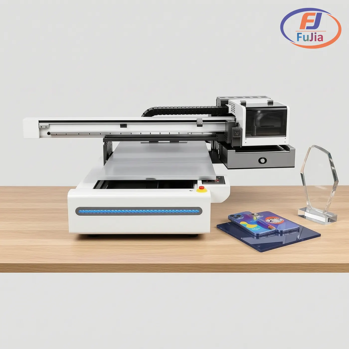 Fujia 6090 UV printer 9060 printing a phone case with rotary jig