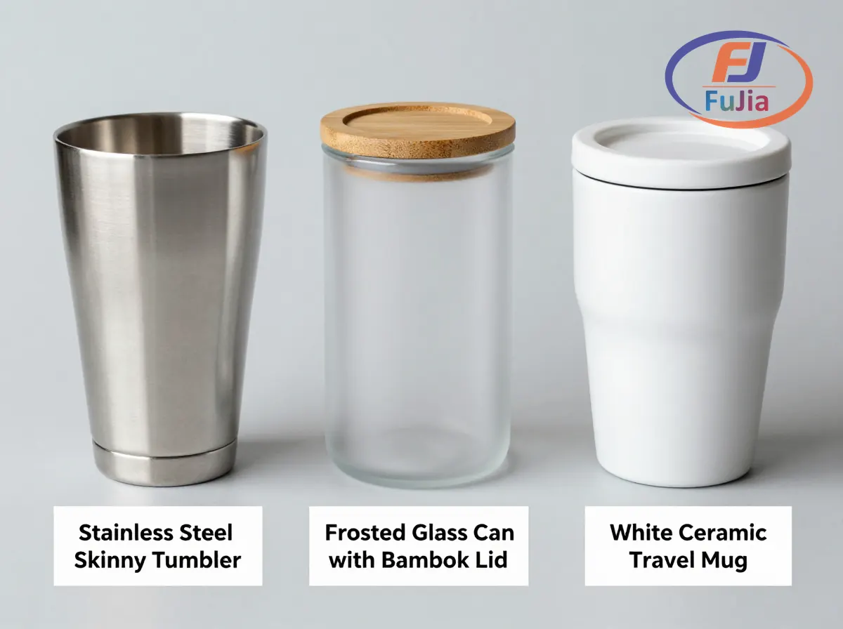 Comparison of stainless steel glass and ceramic sublimation tumbler blank types