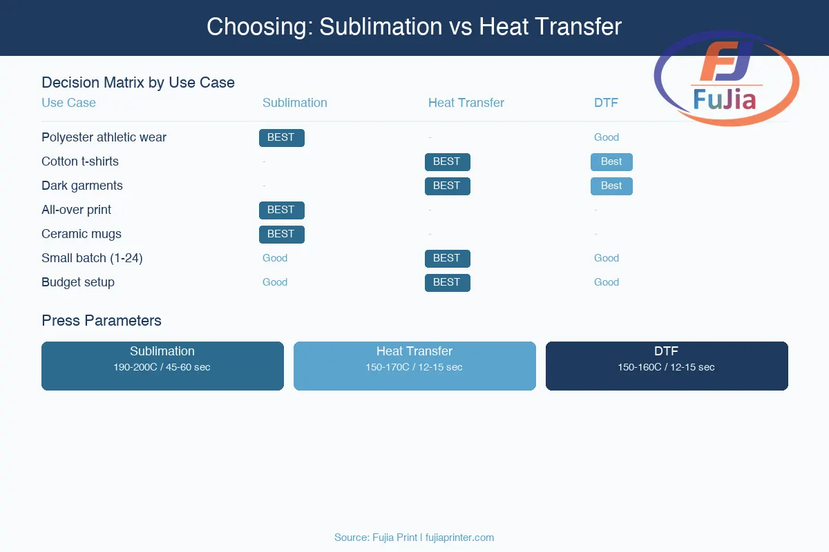 Decision flowchart for choosing between sublimation and heat transfer