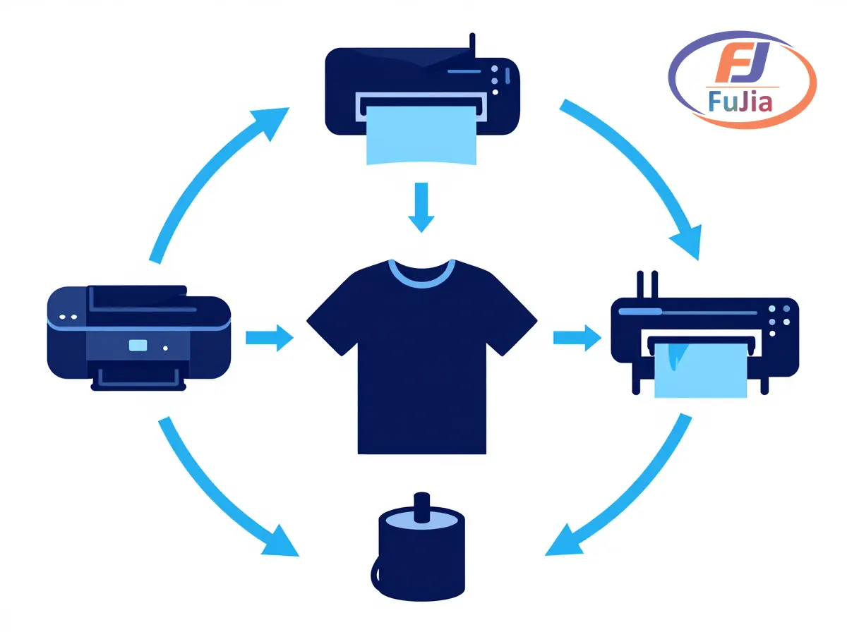 Fabric types matched to printing technologies