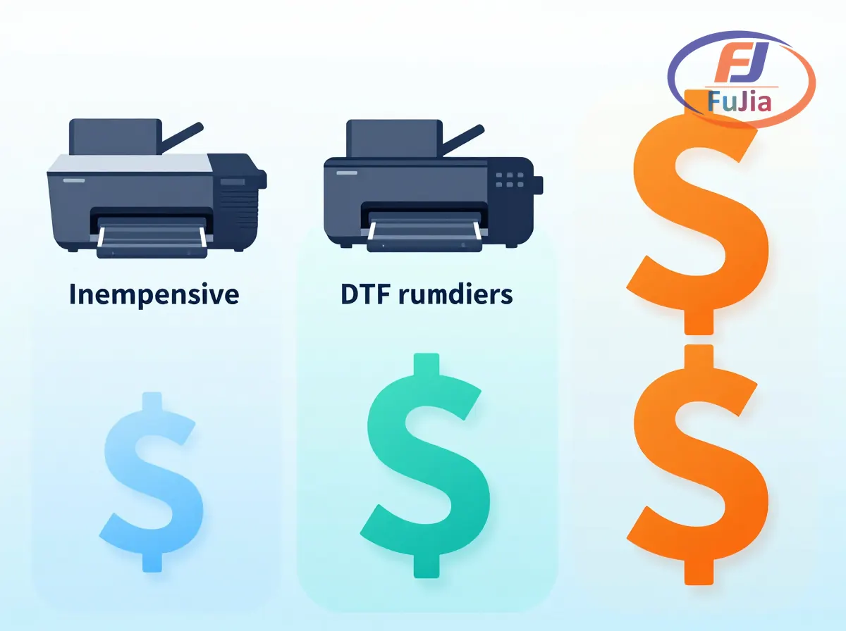 Cost comparison of cheap DTF printer tiers showing hidden expenses