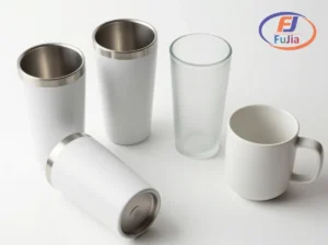 Assorted sublimation tumbler blanks in stainless steel and glass ready for custom printing