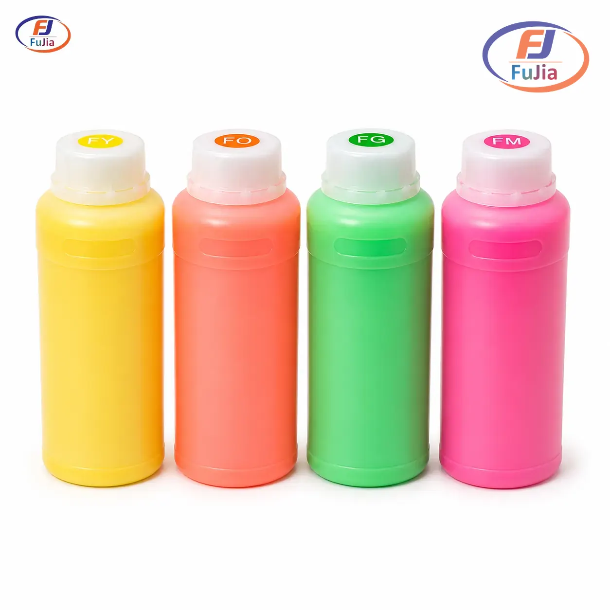 A Fujia A1 DTF printer loaded with CMYK plus white ink during continuous production