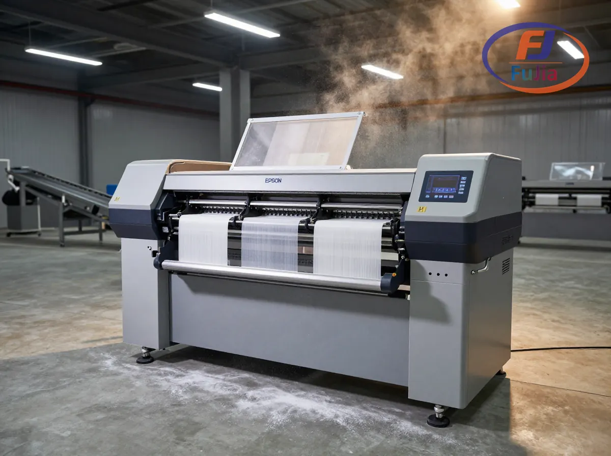 Industrial A1 4-head DTF printer with automated shaker system