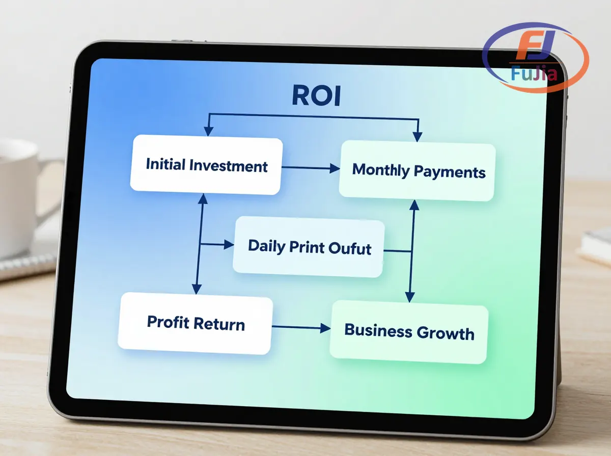 ROI calculation showing DTF printer revenue versus monthly payments
