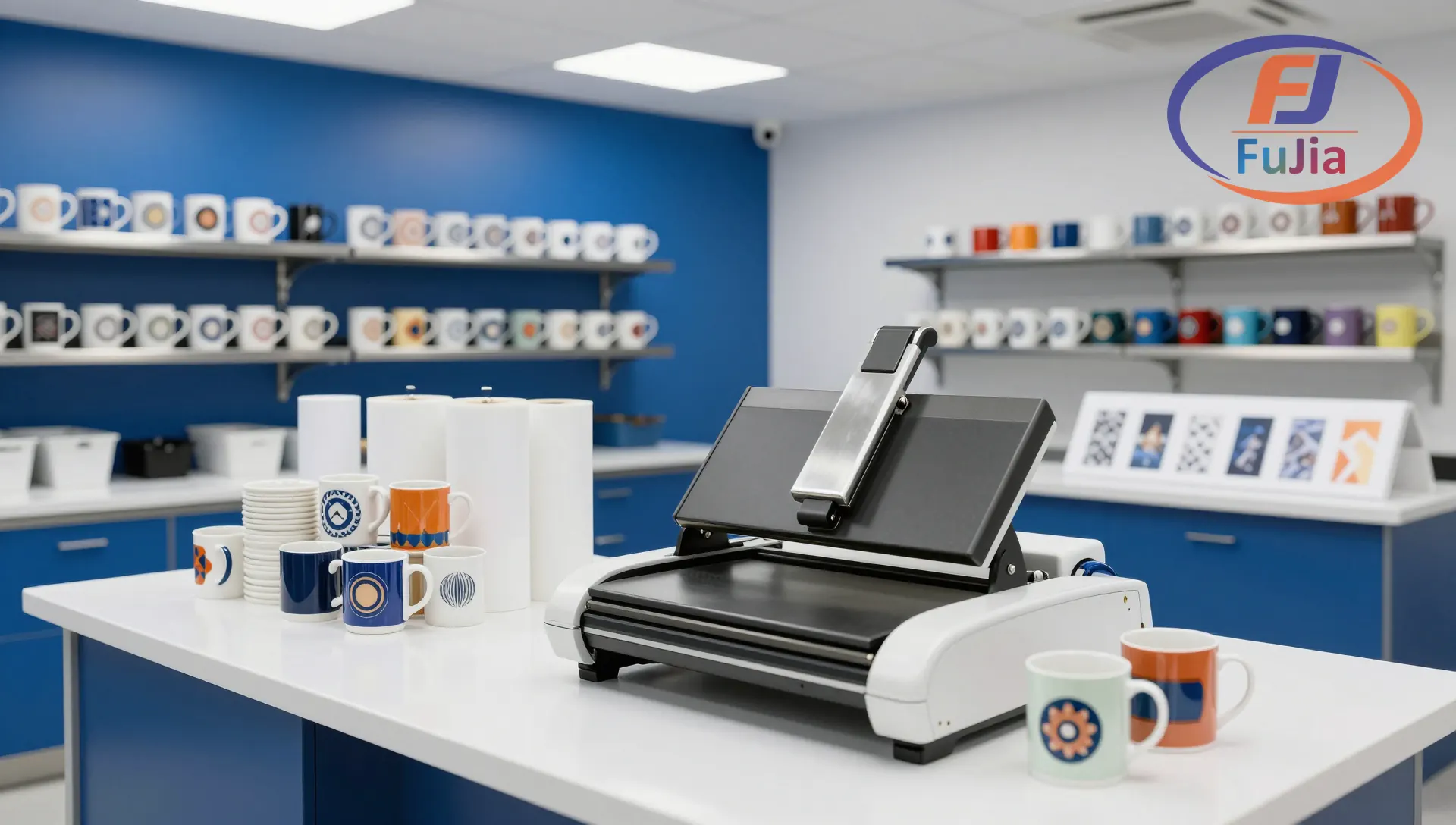 Mug printing production workflow showing profit calculation and batch processing