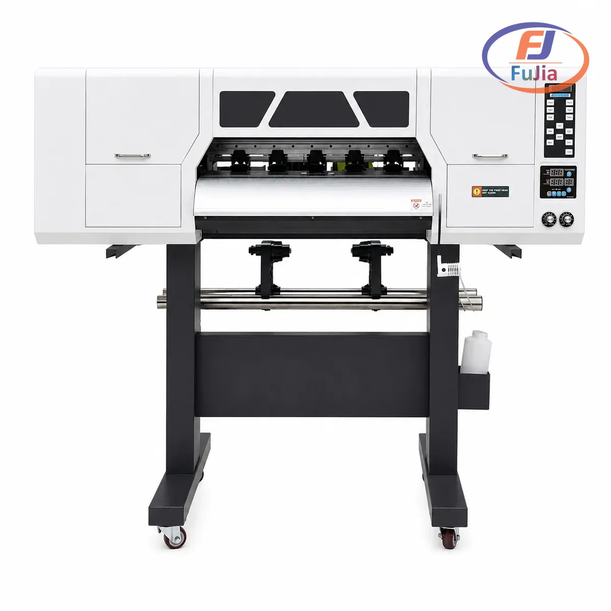 Fujia A1 DTF printer printing a production roll