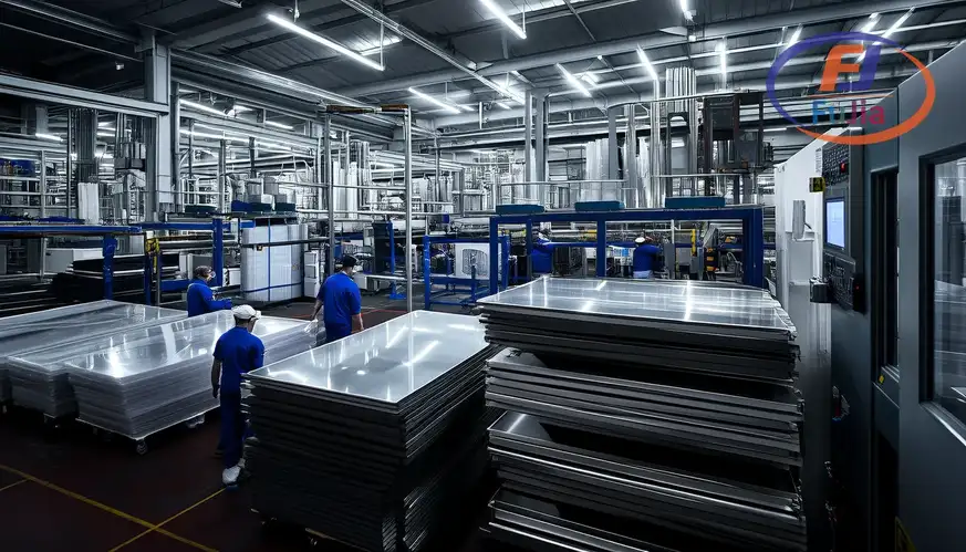 Sign production floor with flatbeds